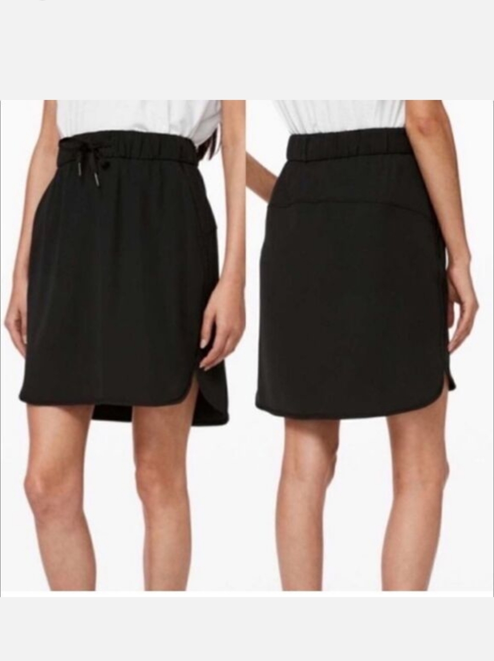 Lululemon Athletica Black Drawstring A-Line Black Skirt Women Size 4
